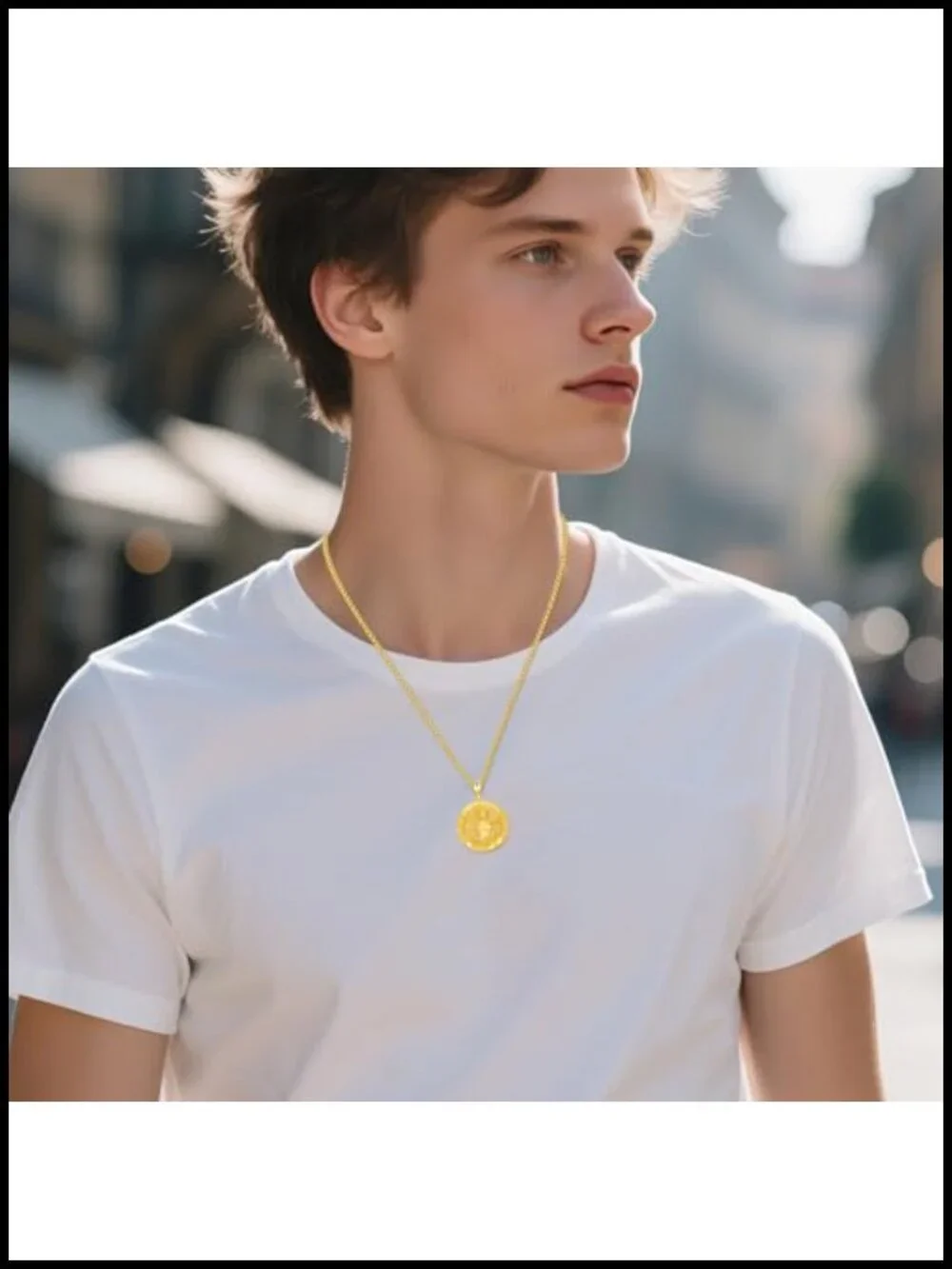 St Sebastian Pendant Necklace 925 Sterling Silver Gold Plated Men Women